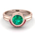 Bezel Emerald Bridal Set - Emerson No. 50
